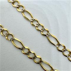 10K 417 Yellow Gold 7.99G Figaro Link 22